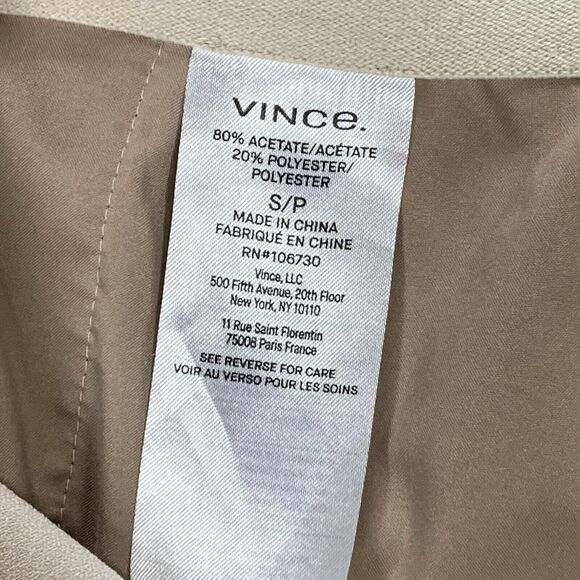 VINCE Pants Womens Size Small Tan Straight Leg Pleated Front Pull On Trousers - Picture 15 of 16